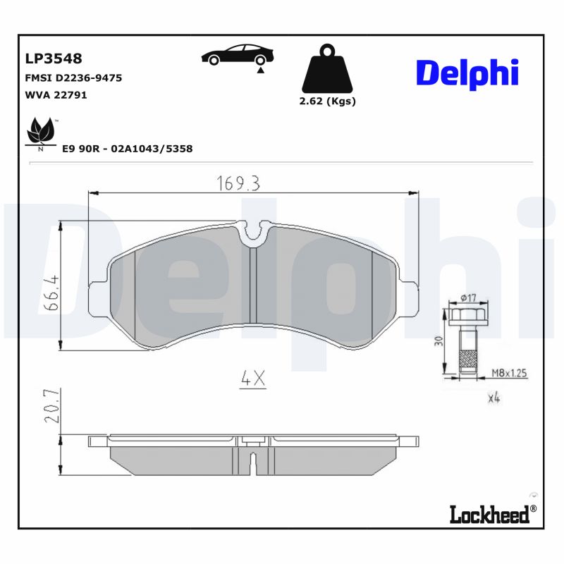 Delphi Diesel Remblokset LP3548