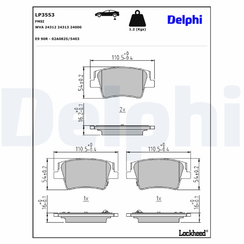 Delphi Diesel Remblokset LP3553