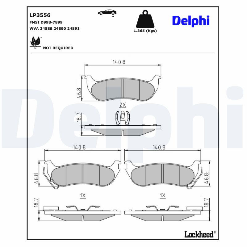 Delphi Diesel Remblokset LP3556