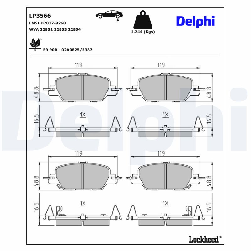 Delphi Diesel Remblokset LP3566