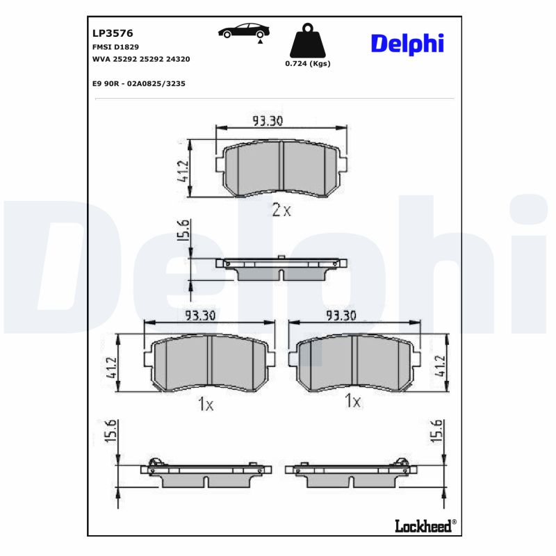 Delphi Diesel Remblokset LP3576