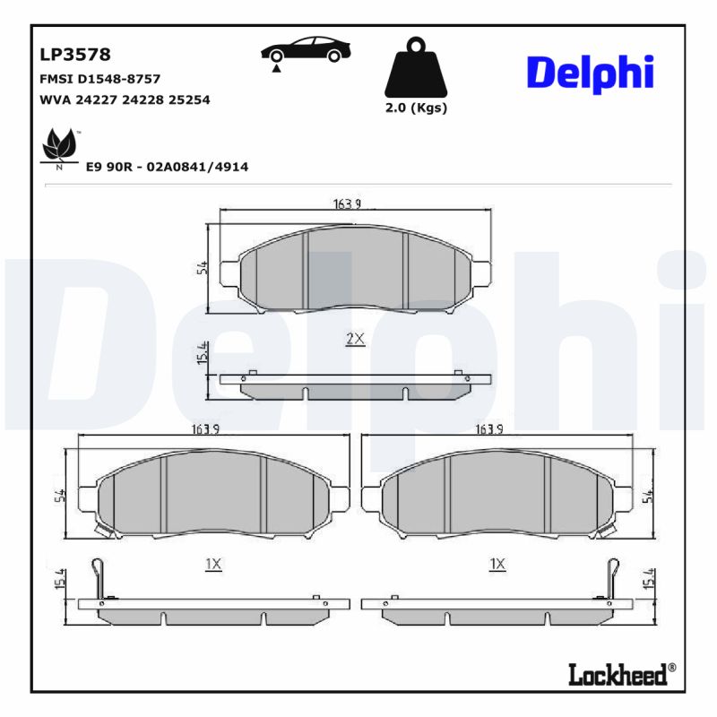 Delphi Diesel Remblokset LP3578