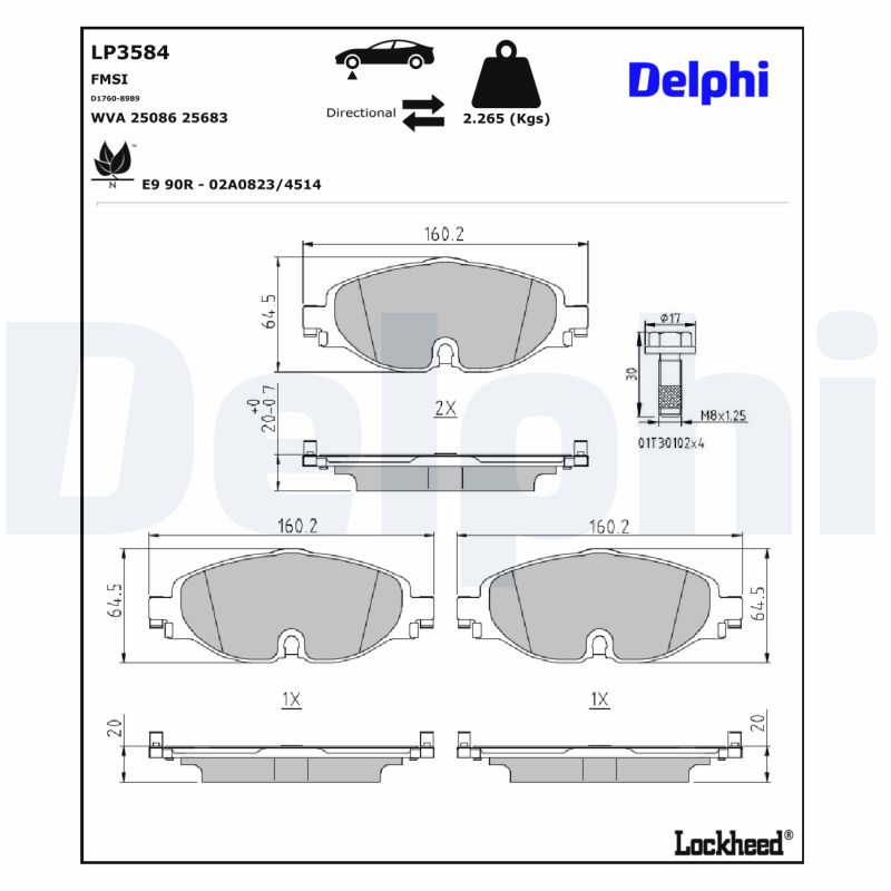 Delphi Diesel Remblokset LP3584