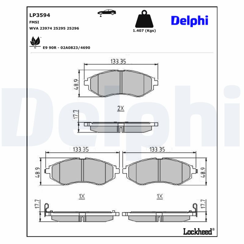 Delphi Diesel Remblokset LP3594
