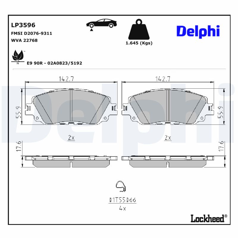 Delphi Diesel Remblokset LP3596