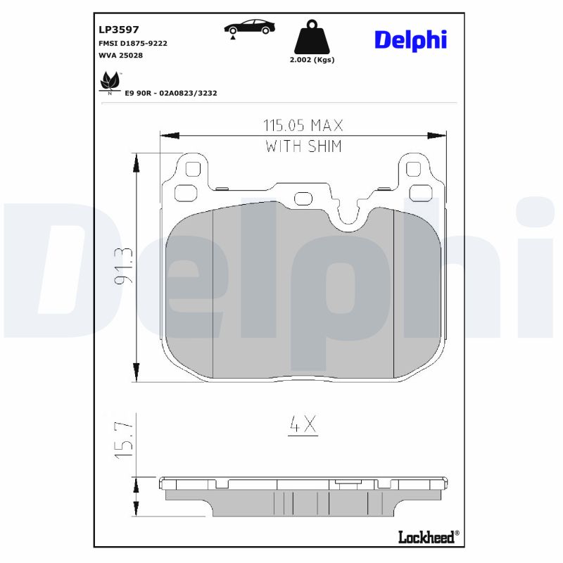 Delphi Diesel Remblokset LP3597