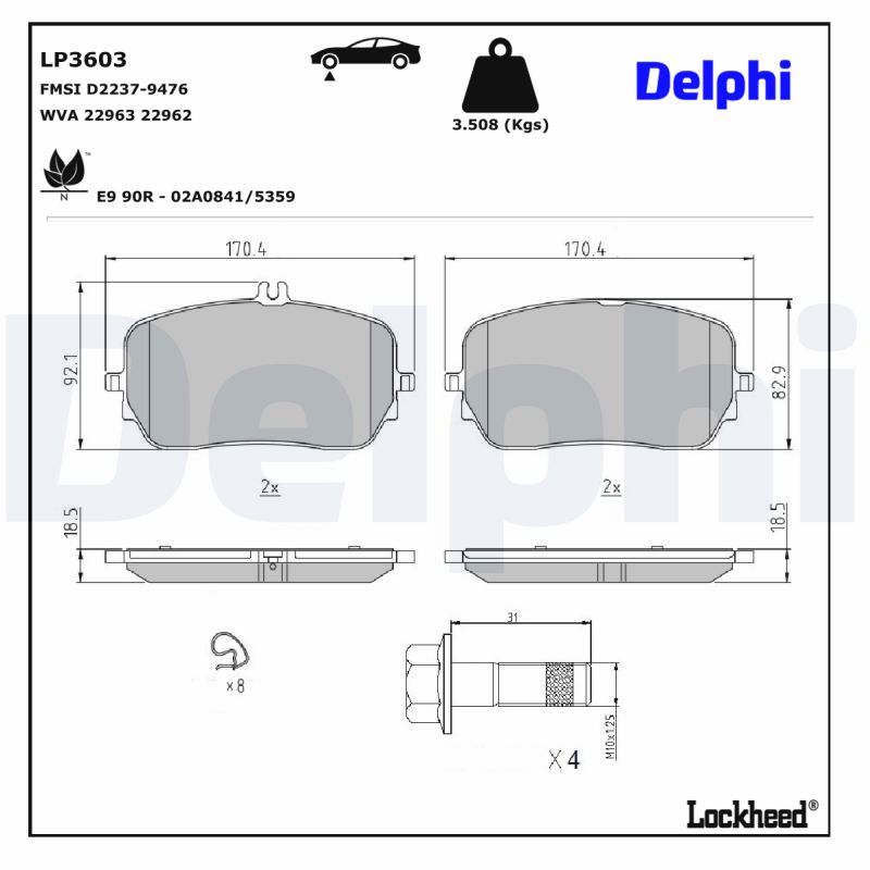 Delphi Diesel Remblokset LP3603