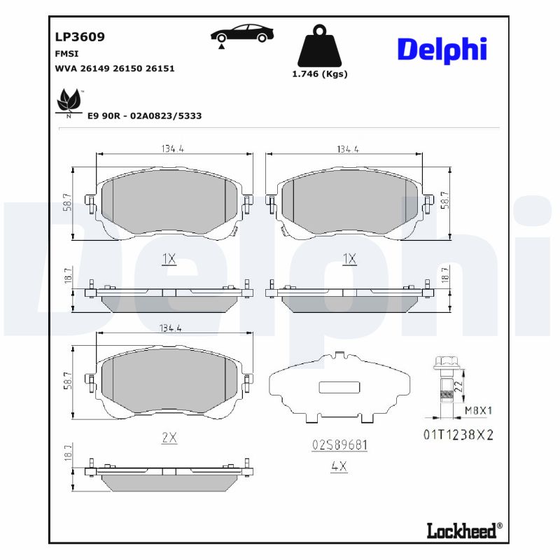 Delphi Diesel Remblokset LP3609