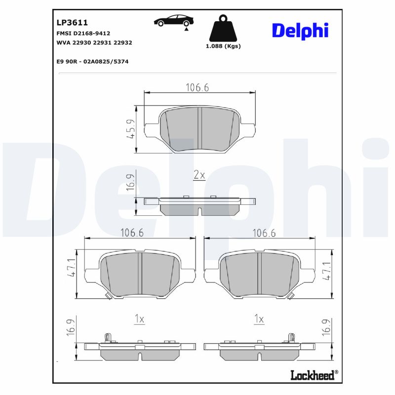 Delphi Diesel Remblokset LP3611