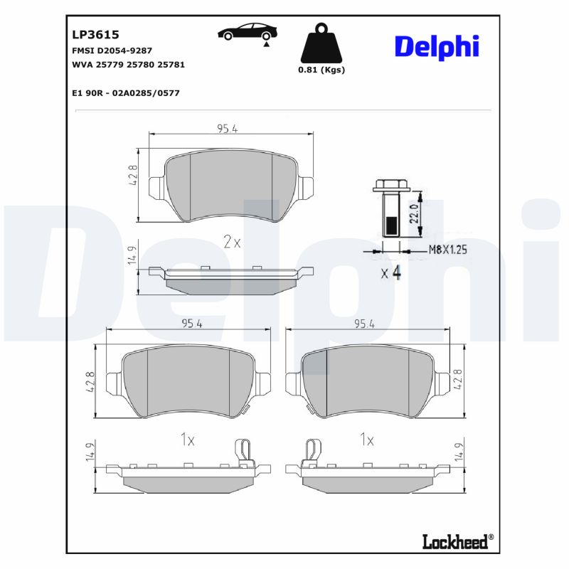 Delphi Diesel Remblokset LP3615