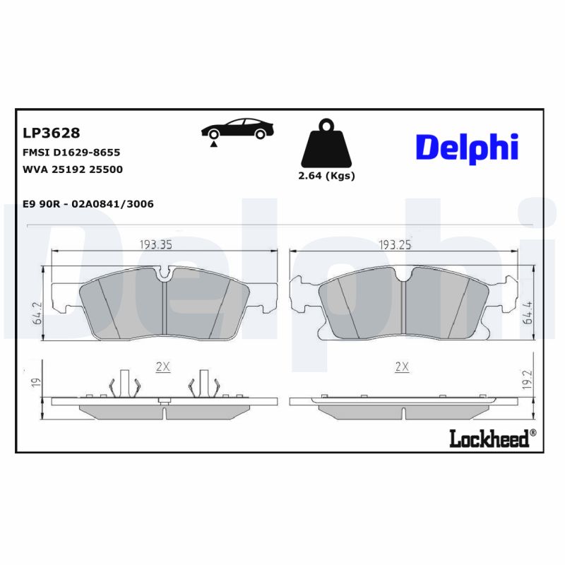 Remblokset Delphi Diesel LP3628