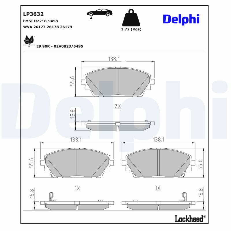 Delphi Diesel Remblokset LP3632