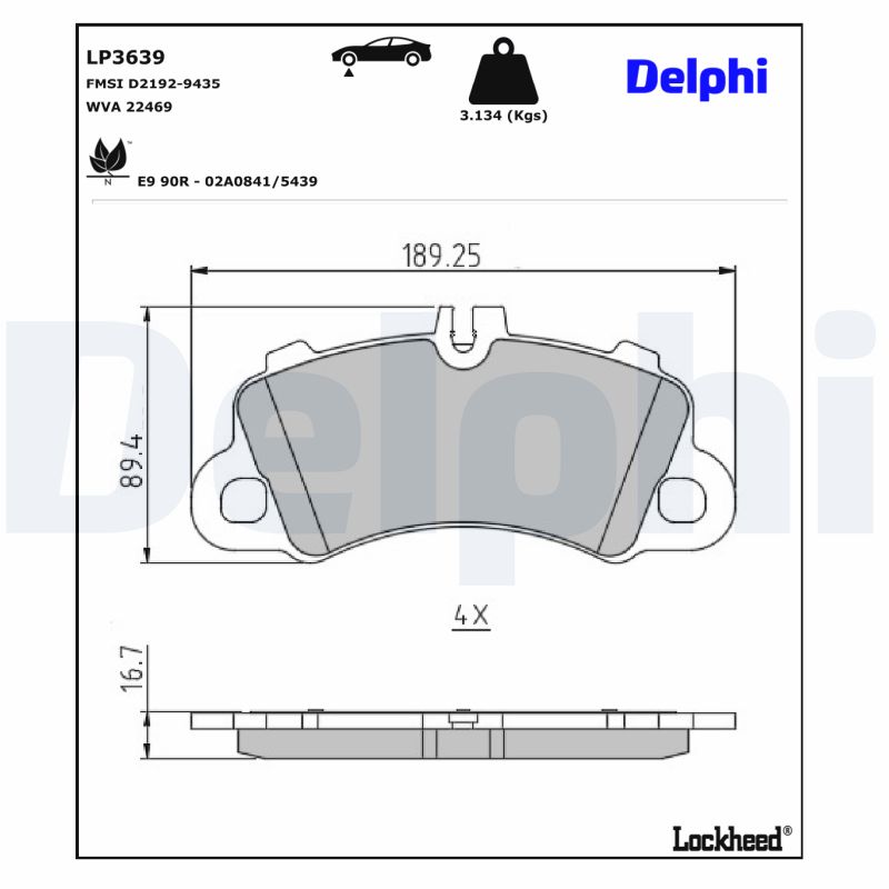 Delphi Diesel Remblokset LP3639
