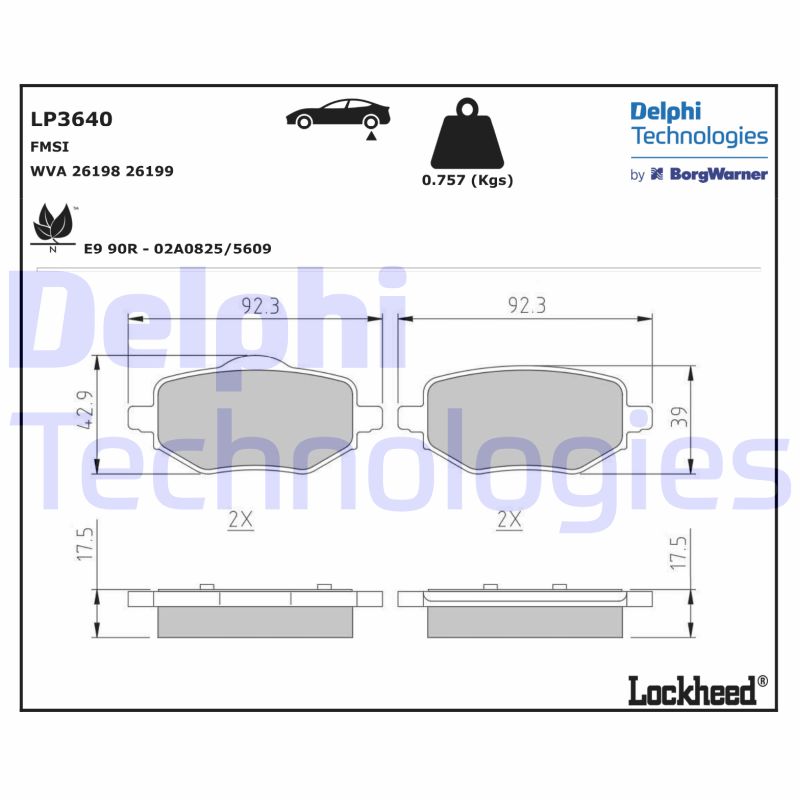 Remblokset Delphi Diesel LP3640