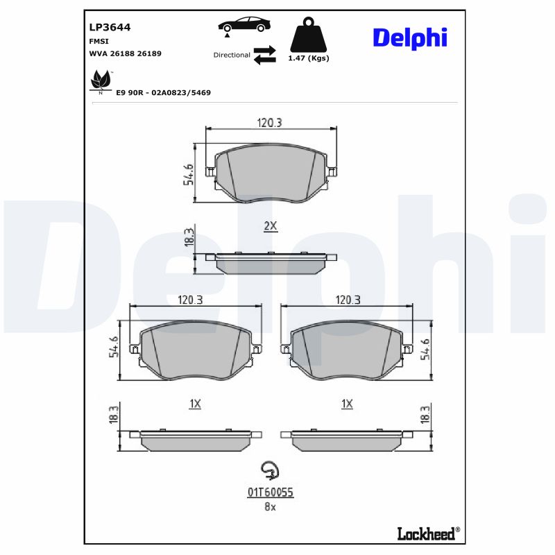 Delphi Diesel Remblokset LP3644