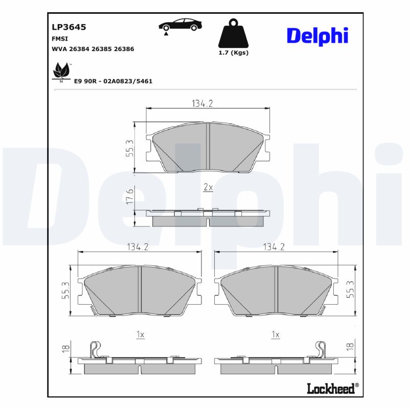 Delphi Diesel Remblokset LP3645