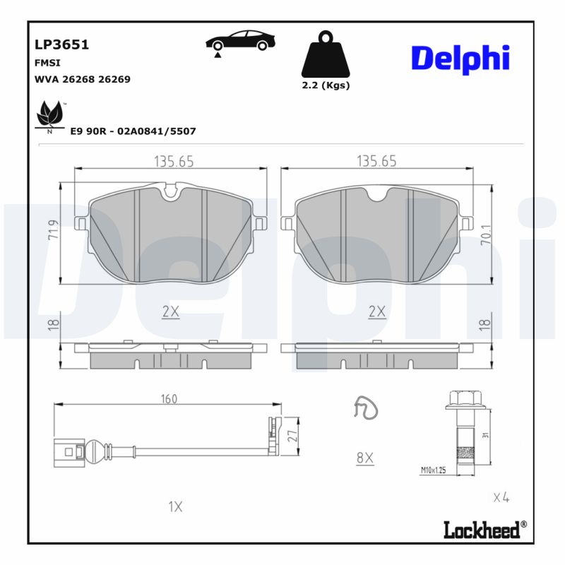 Delphi Diesel Remblokset LP3651