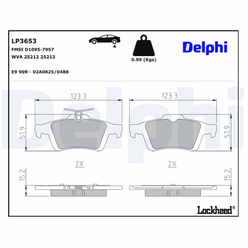 Delphi Diesel Remblokset LP3653