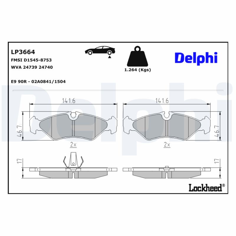 Delphi Diesel Remblokset LP3664