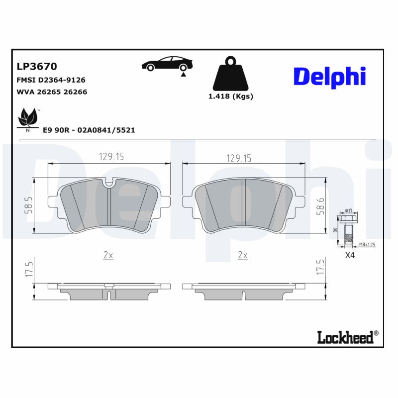 Delphi Diesel Remblokset LP3670
