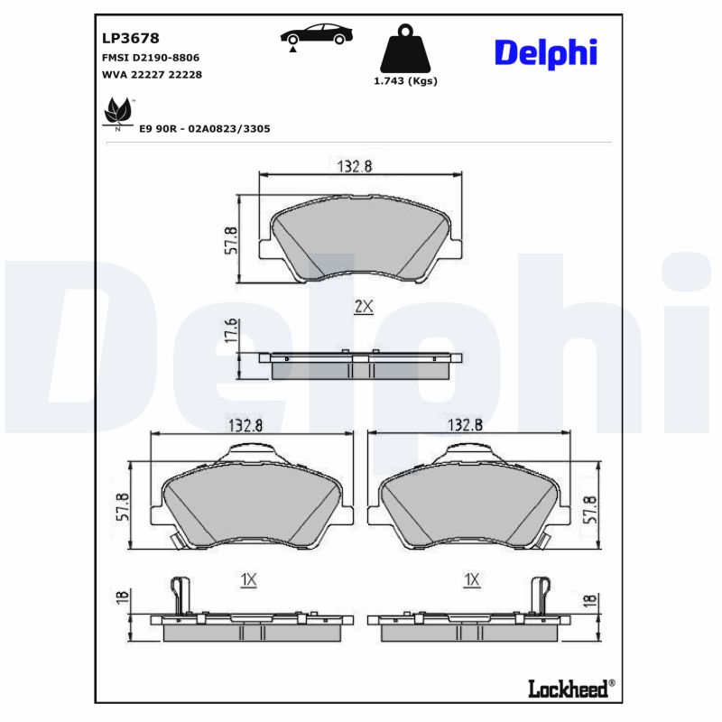 Delphi Diesel Remblokset LP3678