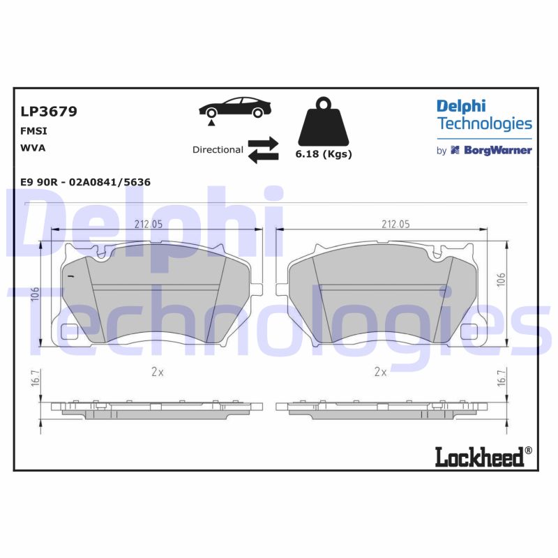 Remblokset Delphi Diesel LP3679