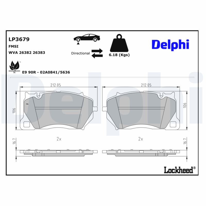 Delphi Diesel Remblokset LP3679