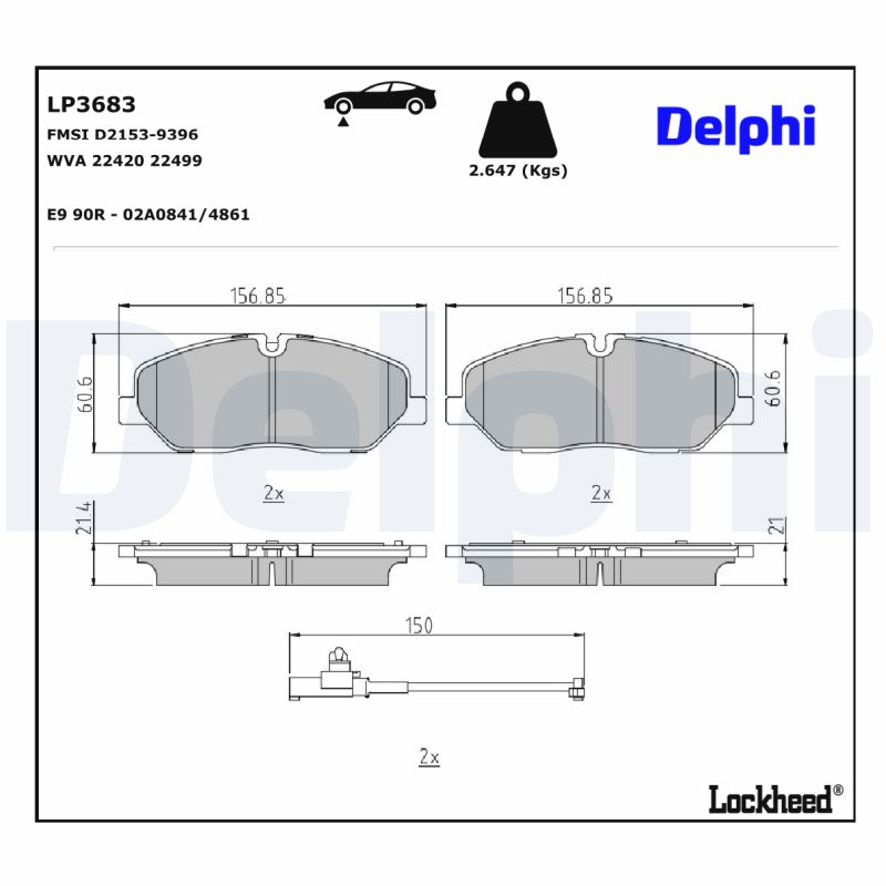 Delphi Diesel Remblokset LP3683
