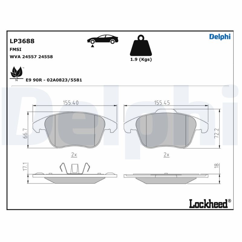 Remblokset Delphi Diesel LP3688