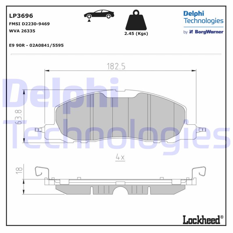 Remblokset Delphi Diesel LP3696