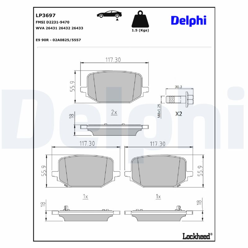 Delphi Diesel Remblokset LP3697