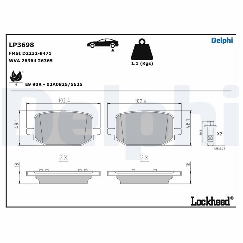 Remblokset Delphi Diesel LP3698