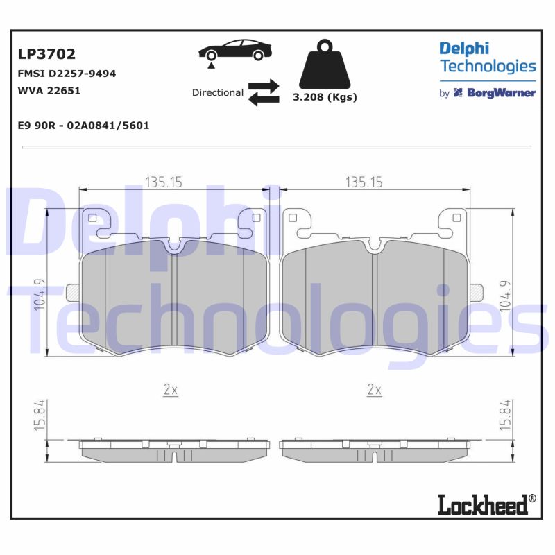 Remblokset Delphi Diesel LP3702