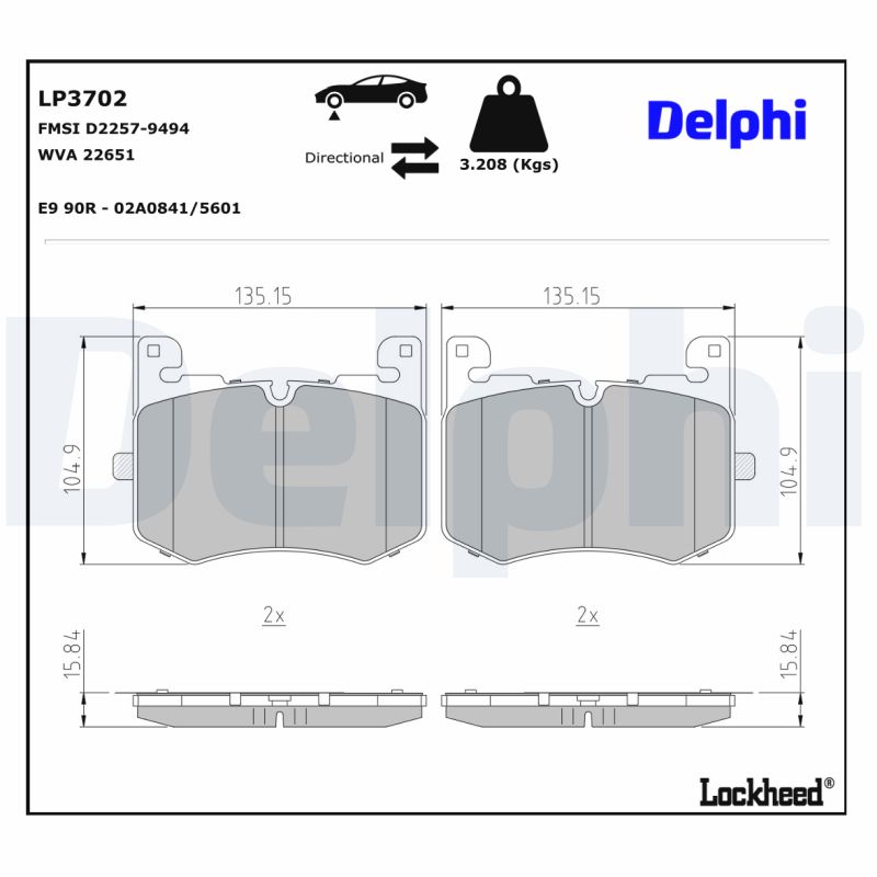 Delphi Diesel Remblokset LP3702