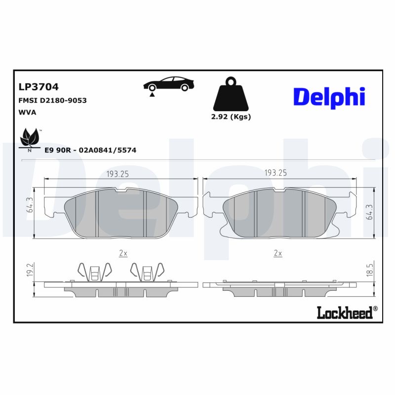 Remblokset Delphi Diesel LP3704