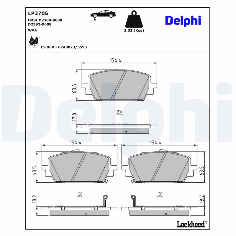 Delphi Diesel Remblokset LP3705