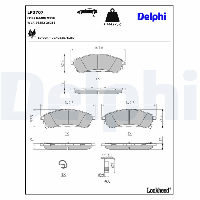 Delphi Diesel Remblokset LP3707