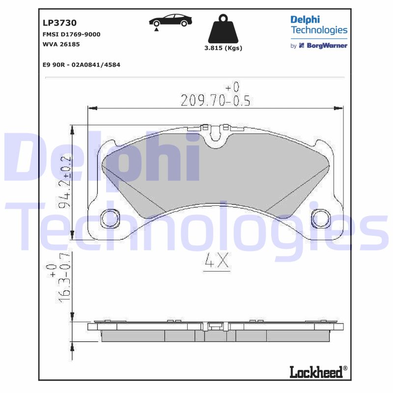 Remblokset Delphi Diesel LP3730