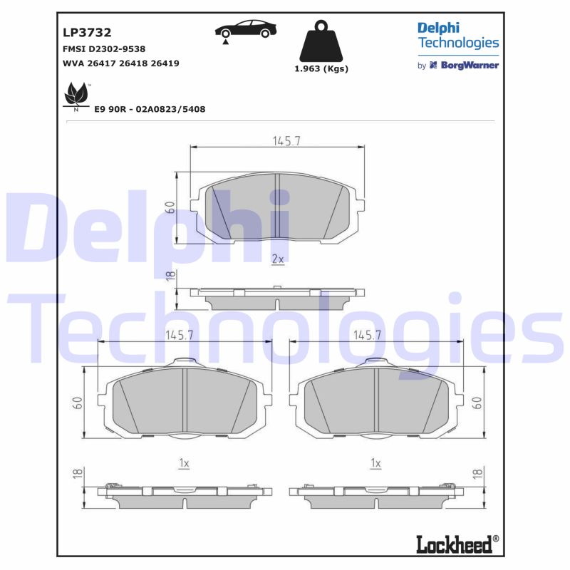 Remblokset Delphi Diesel LP3732