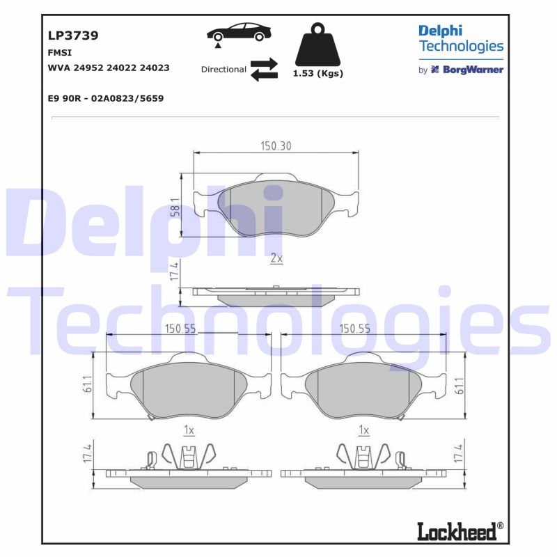 Remblokset Delphi Diesel LP3739