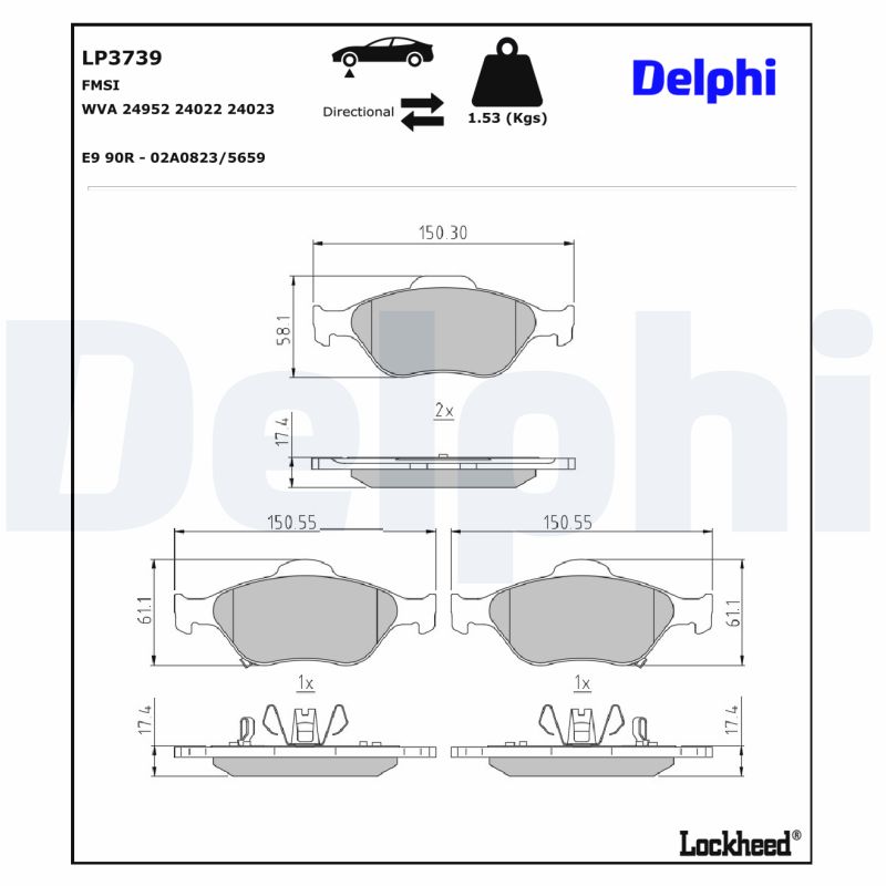 Delphi Diesel Remblokset LP3739