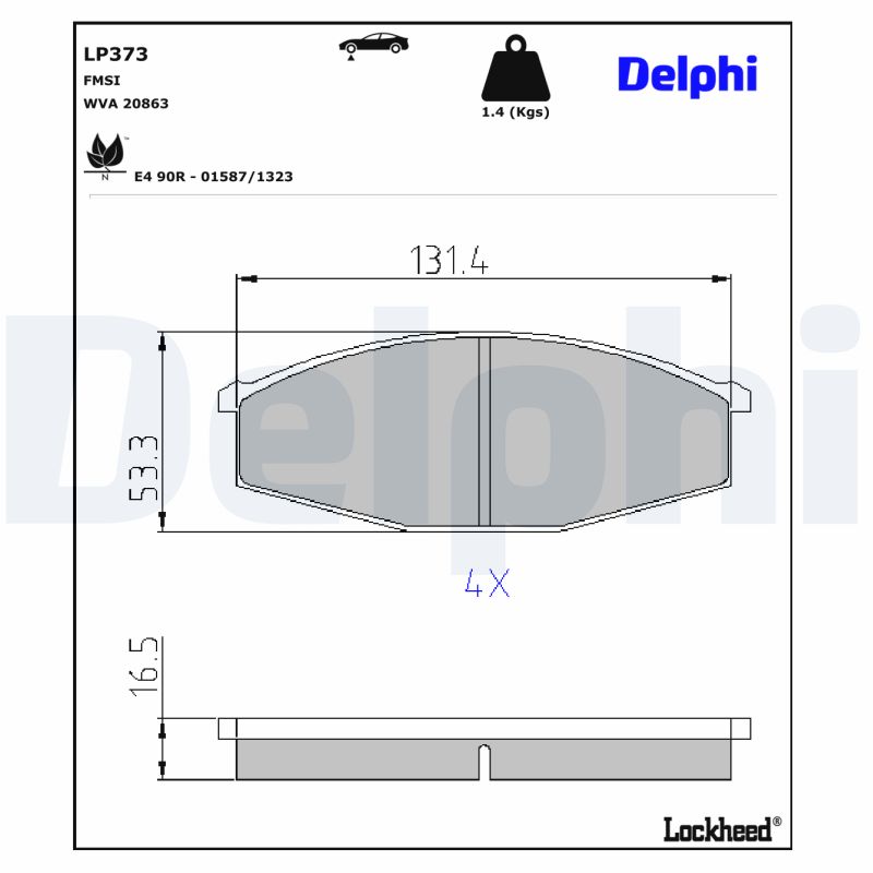 Remblokset Delphi Diesel LP373