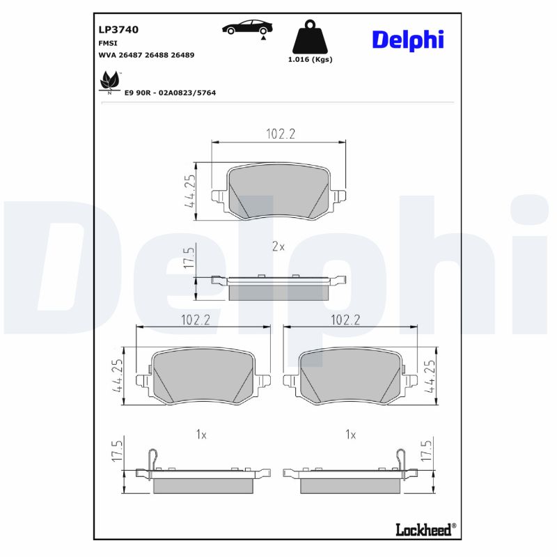 Delphi Diesel Remblokset LP3740