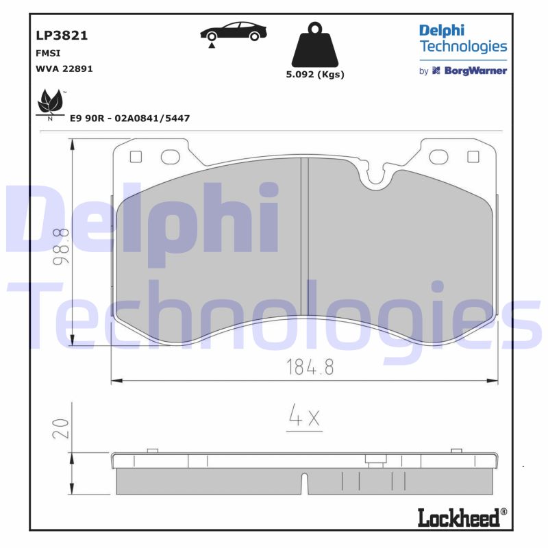Remblokset Delphi Diesel LP3821
