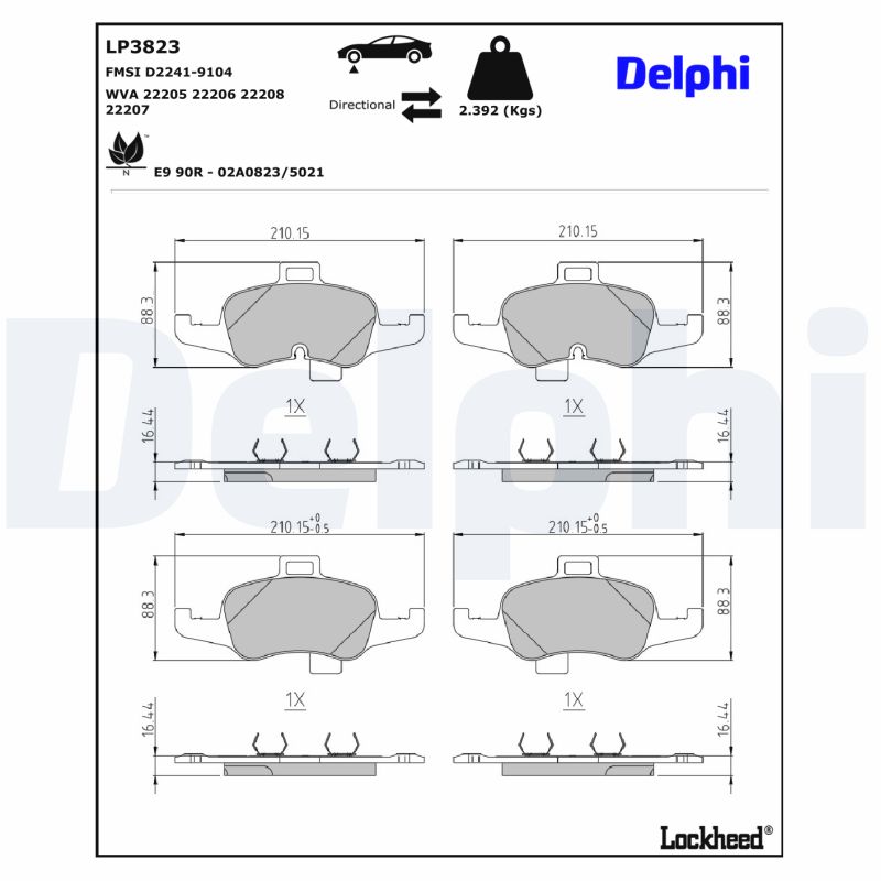 Delphi Diesel Remblokset LP3823