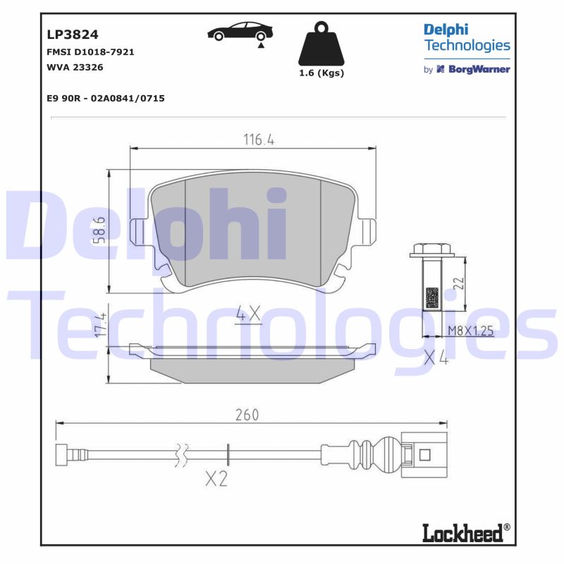 Remblokset Delphi Diesel LP3824