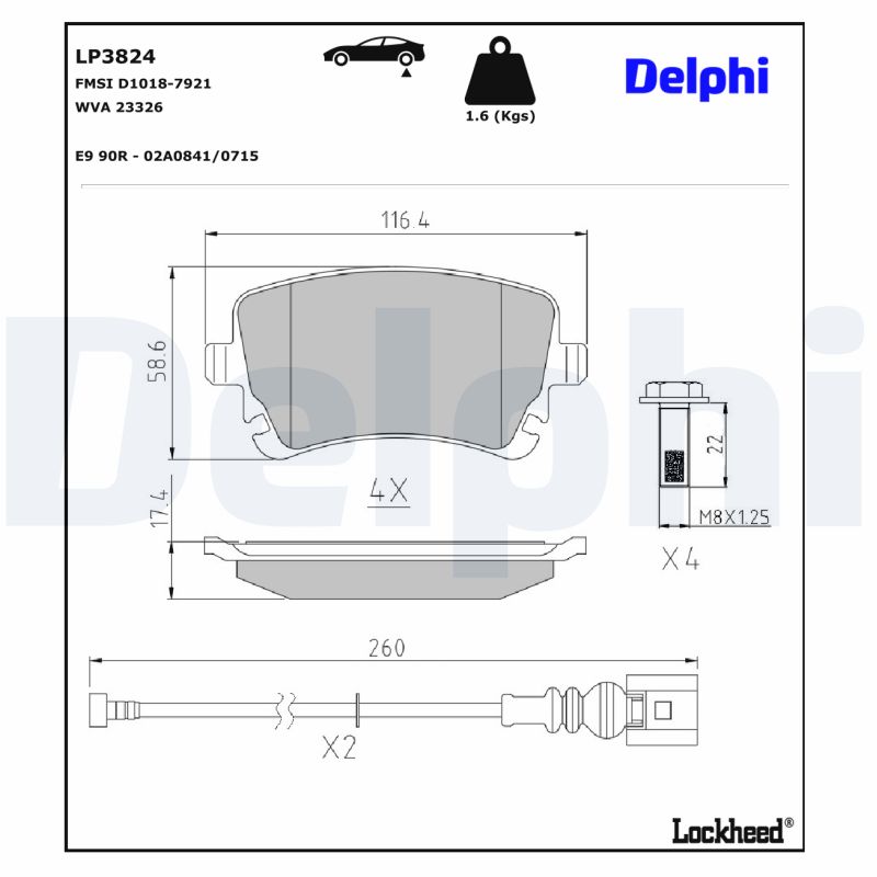 Delphi Diesel Remblokset LP3824