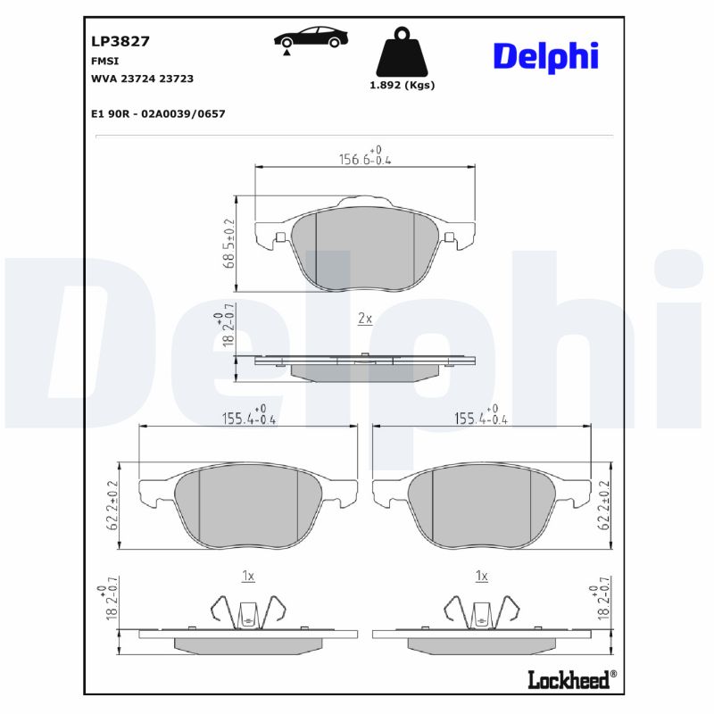 Delphi Diesel Remblokset LP3827