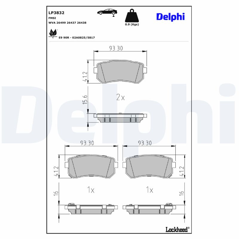 Delphi Diesel Remblokset LP3832