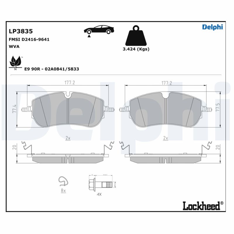 Remblokset Delphi Diesel LP3835